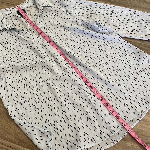 Worthington blue patterned button down shirt size petite medium - Picture 4 of 6